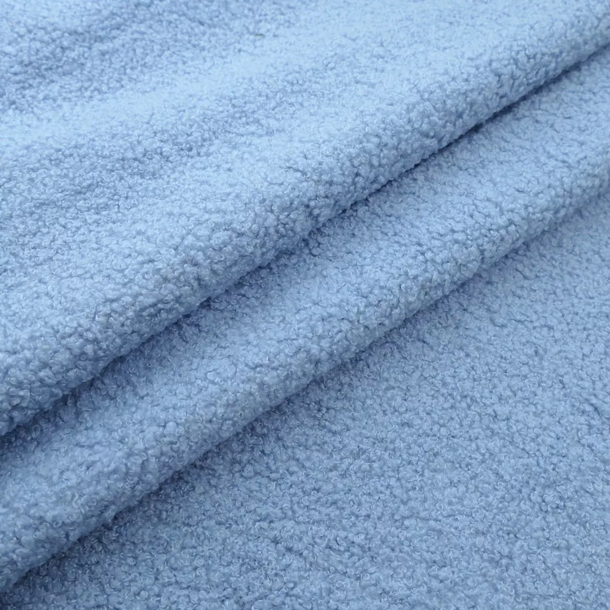 Micro Boucle Curled Sheep Wool Look - Horizon Blue