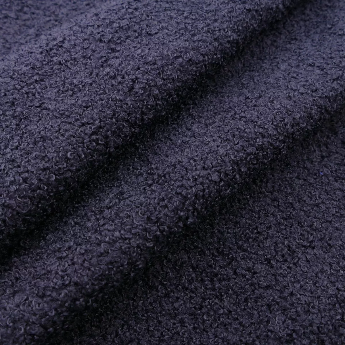 Micro Boucle Curled Sheep Wool Look - Navy