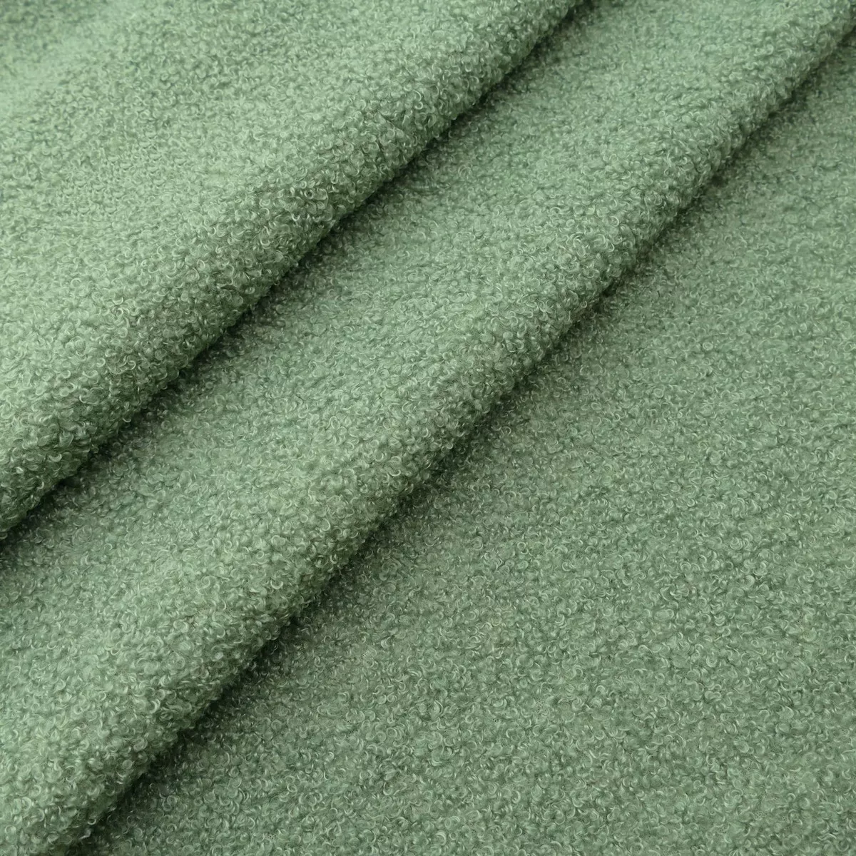 Micro Boucle Curled Sheep Wool Look - Spanish Green