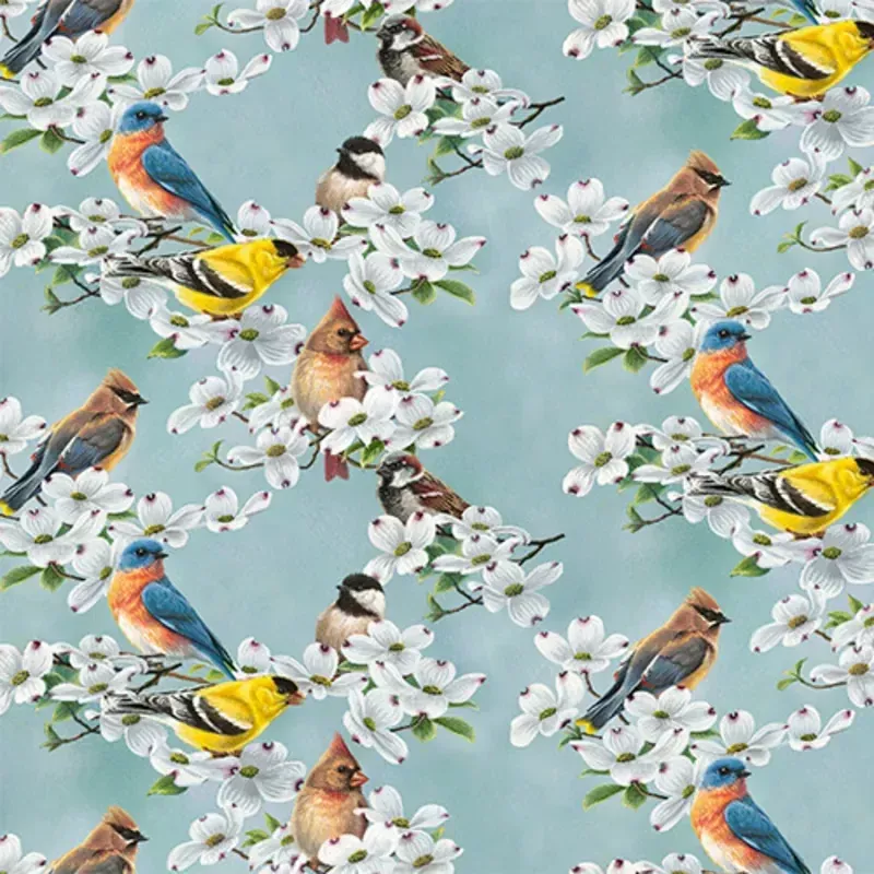 New Beginnings Dogwood Flight Blue Yardage