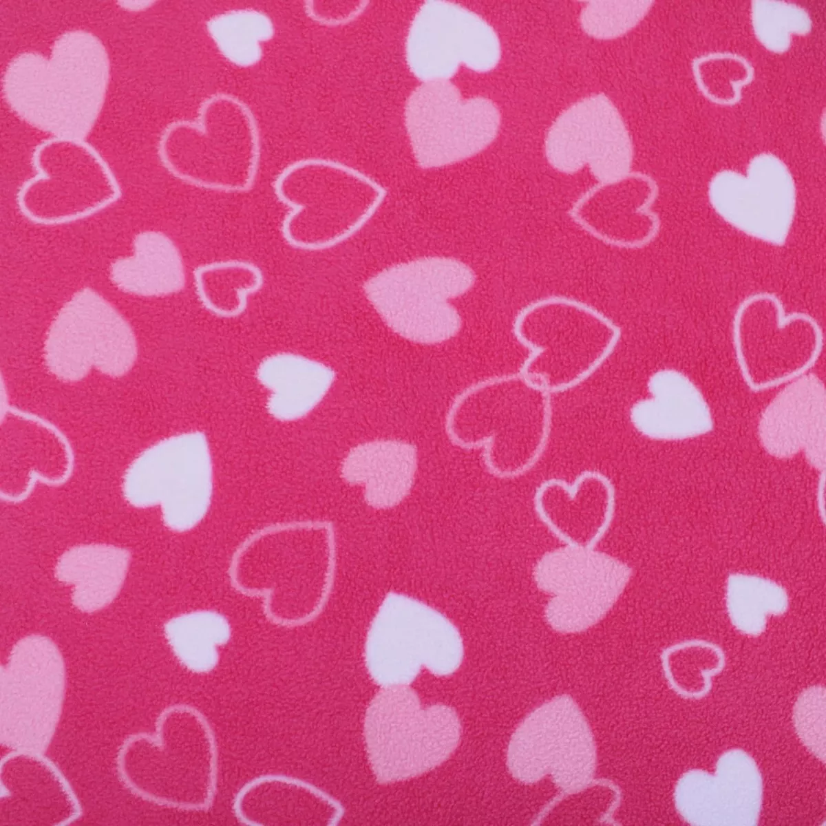 Printed Smooth Anti-Pill Polar Fleece - Pink Hearts