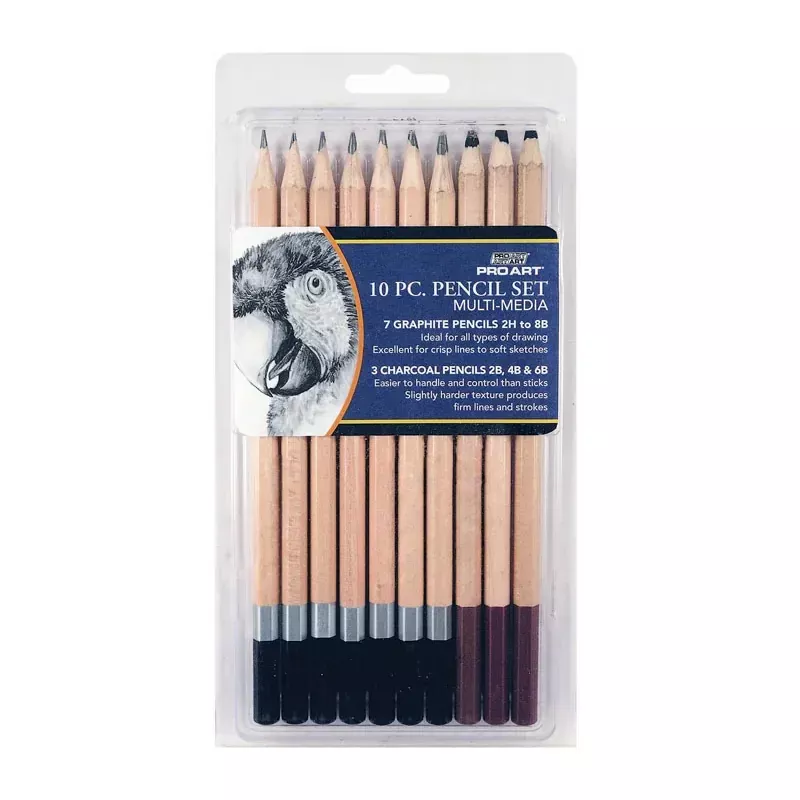 Pro Art Pencil Set Dry Media - 10 Piece