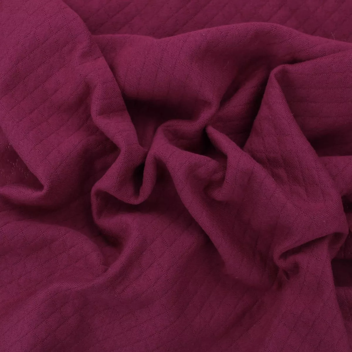 Quilted Cotton Jersey Sweatshirt Fabric- Raspberry