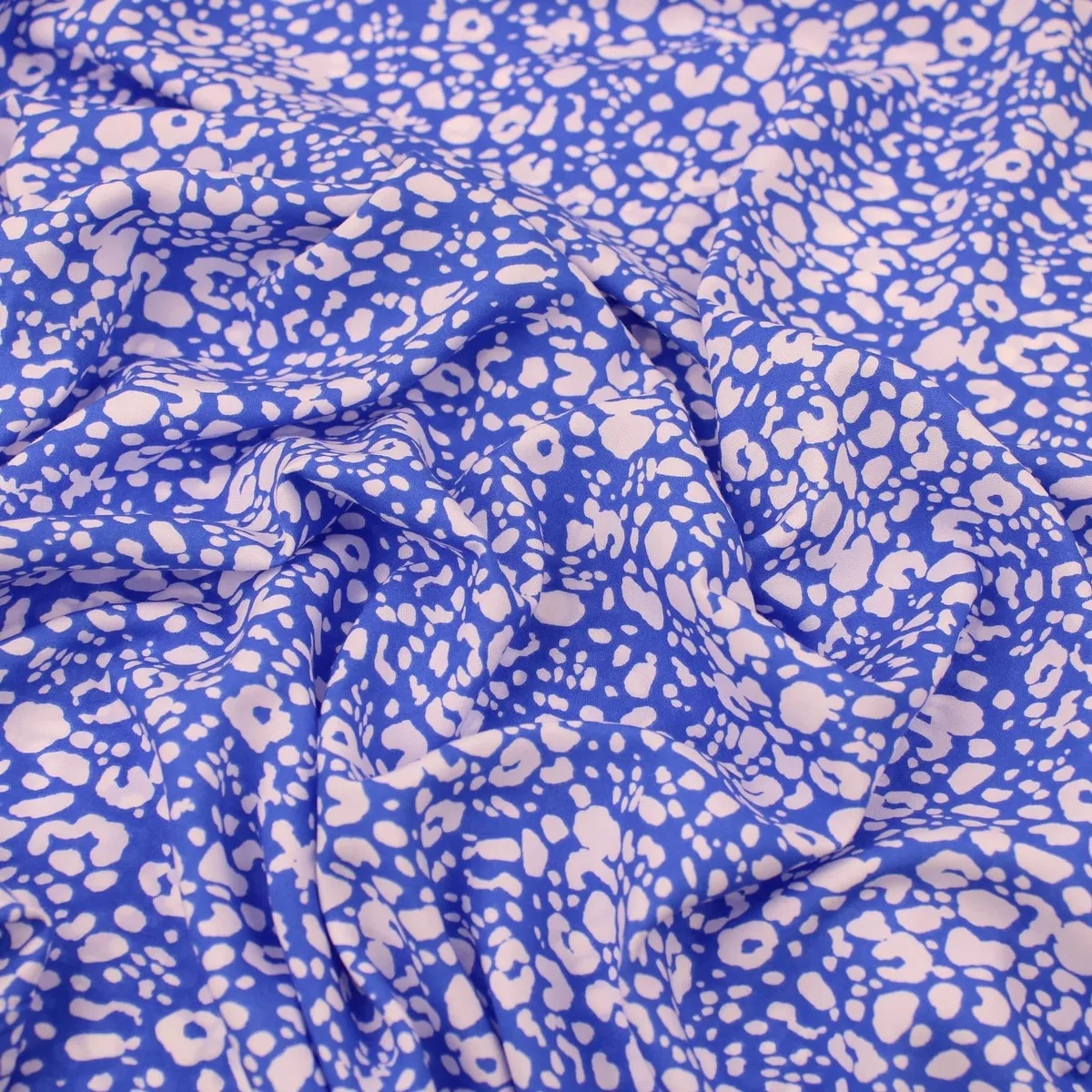 Royal Leopard Spots Viscose - Royal Blue