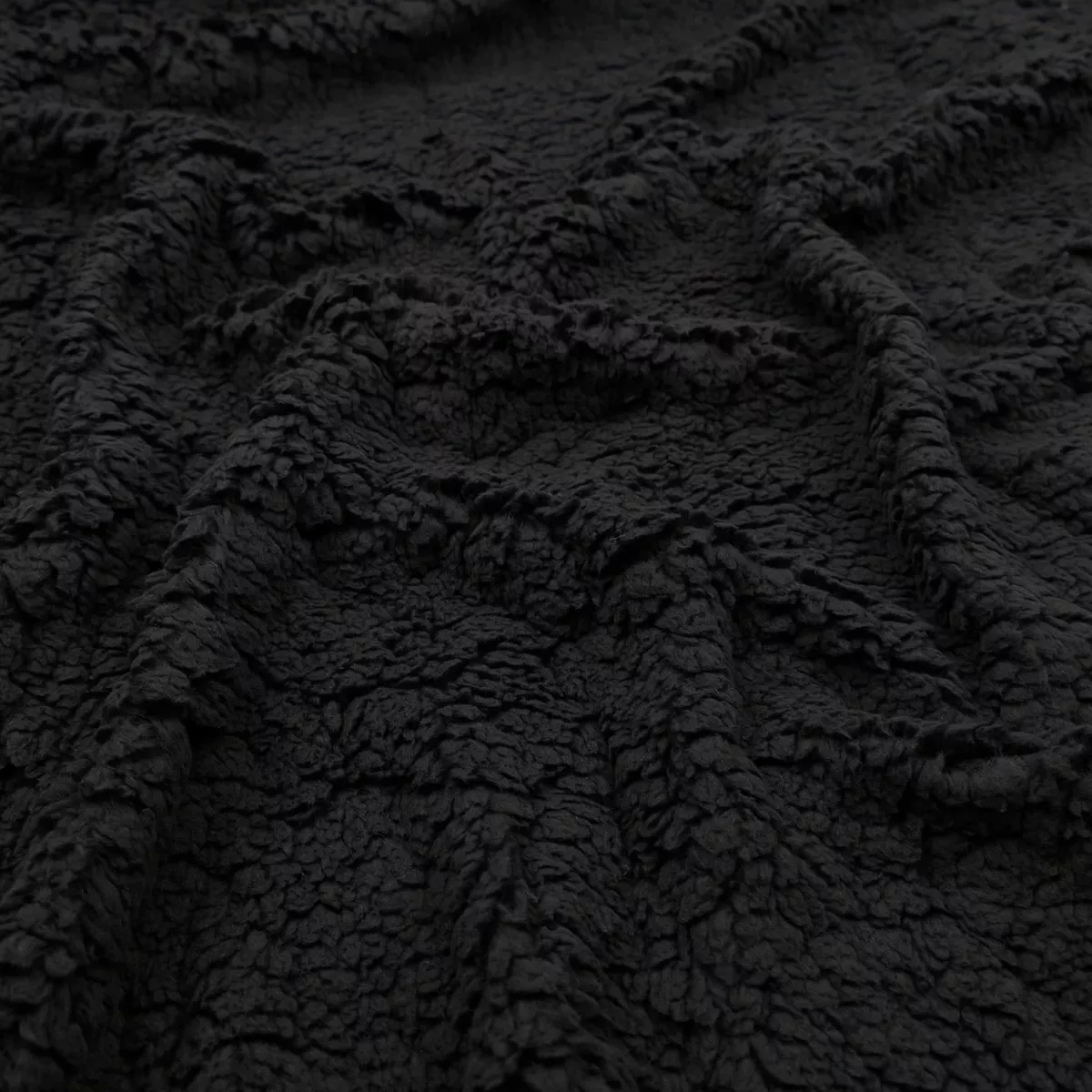Sherpa Teddy Knitted Faux Fur - Black