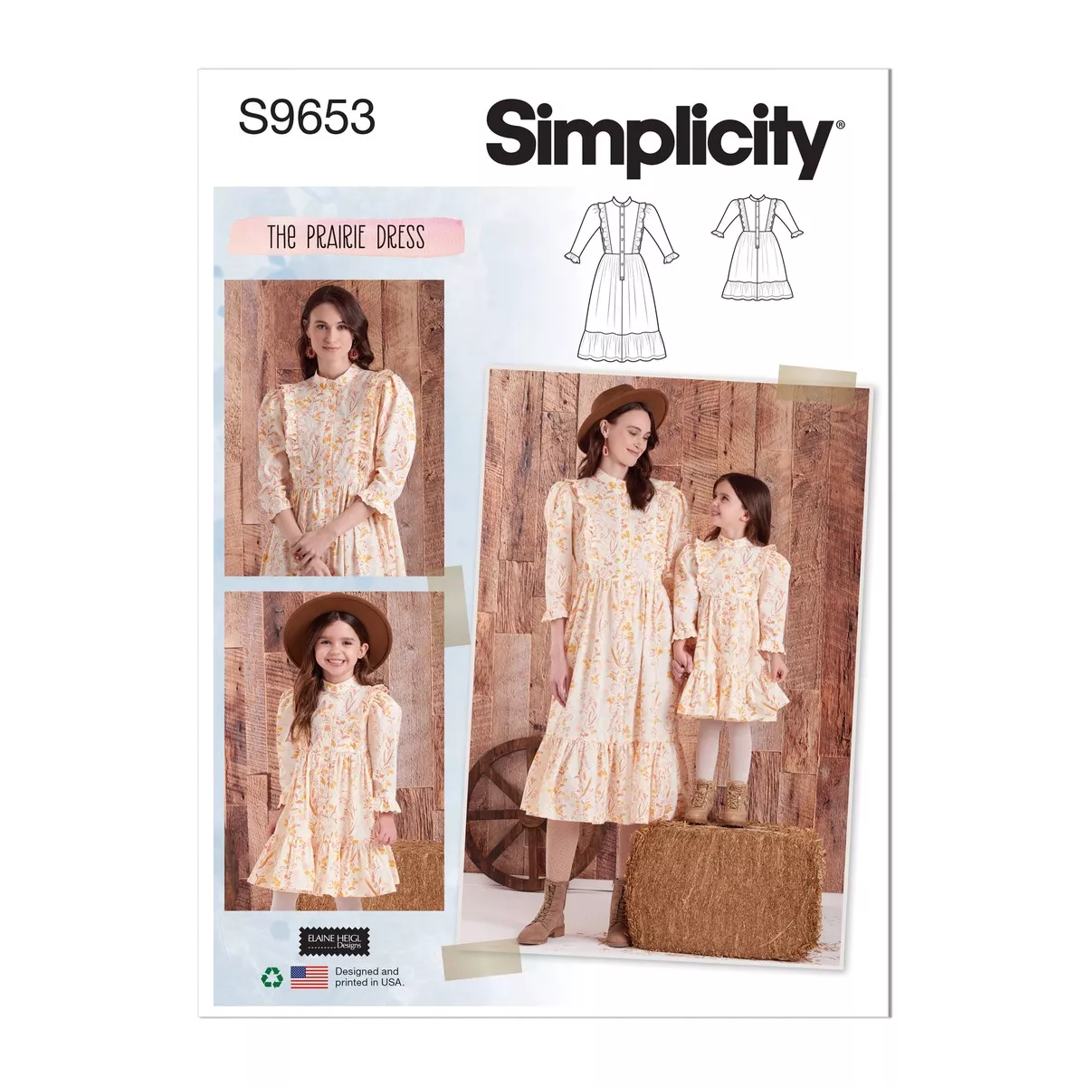 Simplicity Childrens & Misses Dress by Elaine Heigl Designs Sewing Pattern S9653