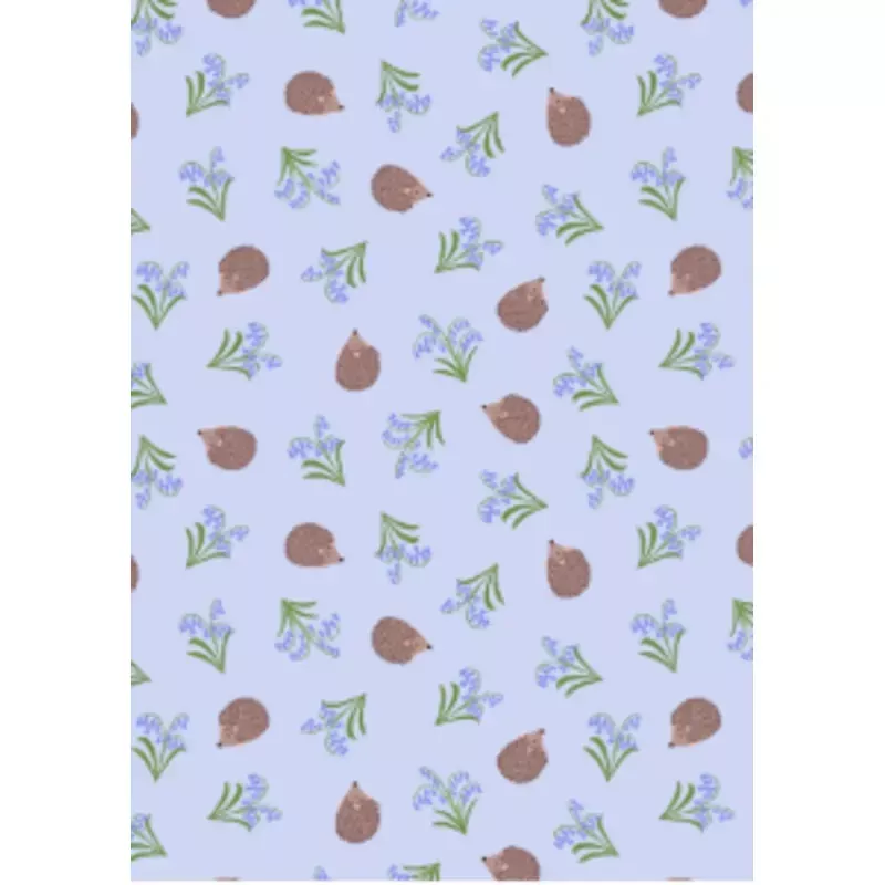 Small Things... Country Garden Small Things Hedgehogs and Bluebells Dusty Blue Fabric