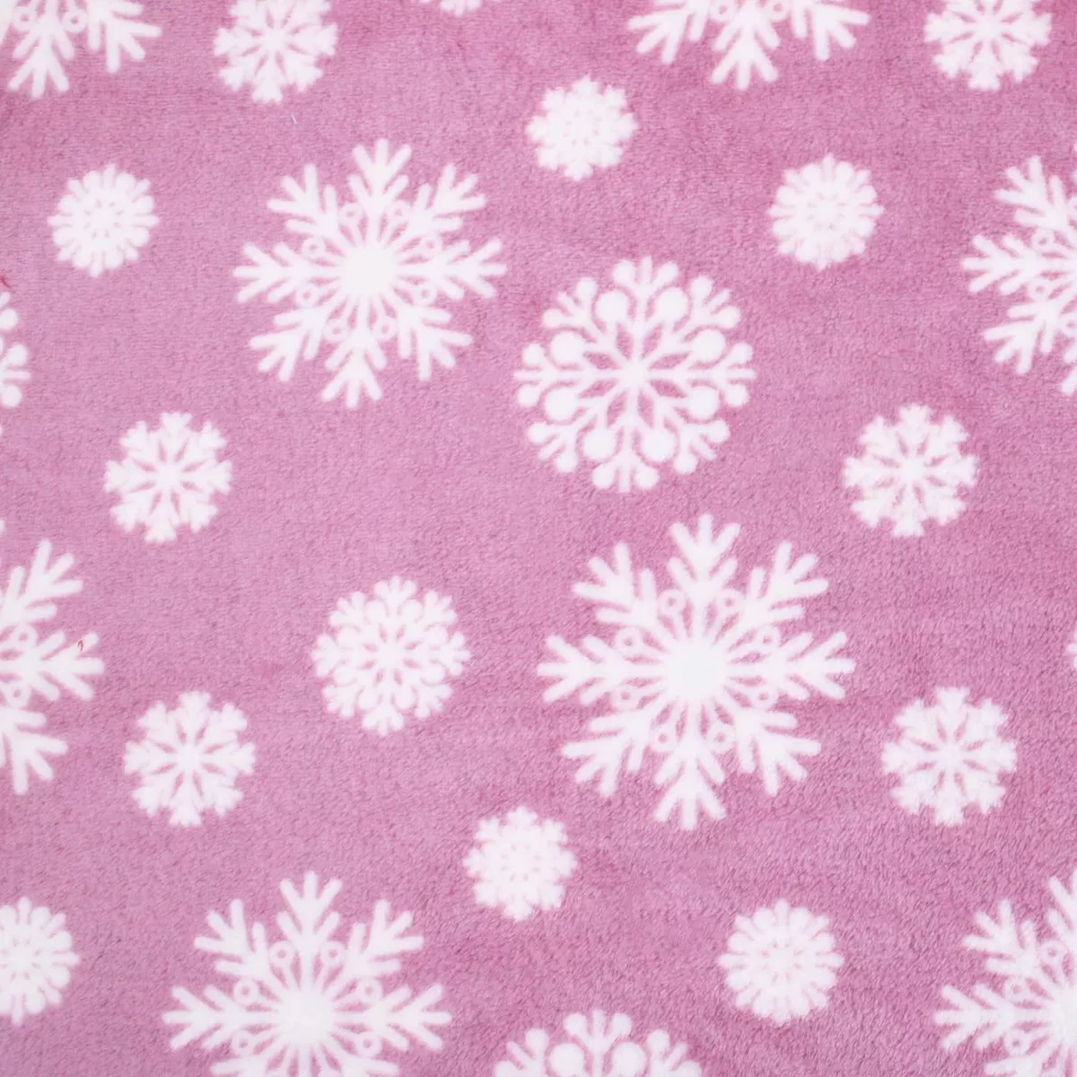 Super Soft Plush Cuddle Fleece - Pink Snowflake
