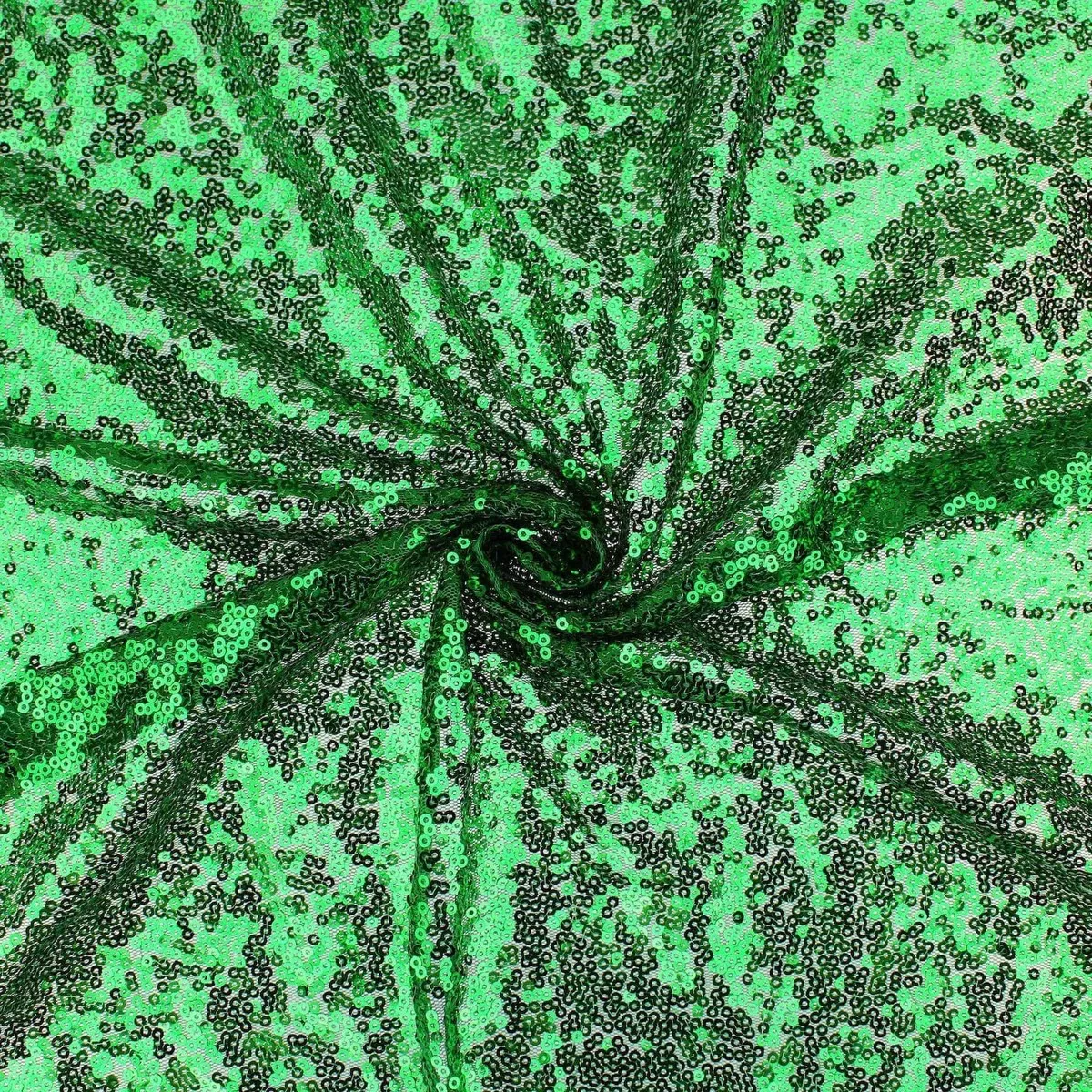 Teeny Metallic Sequins on Mesh - Green