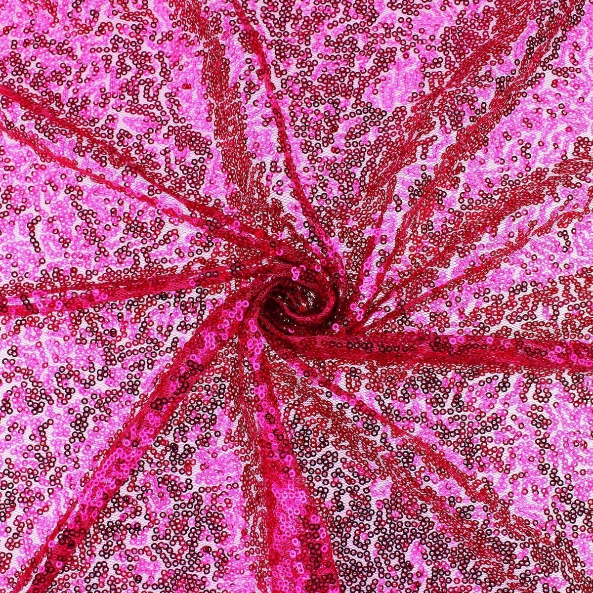 Teeny Metallic Sequins on Mesh - Pink