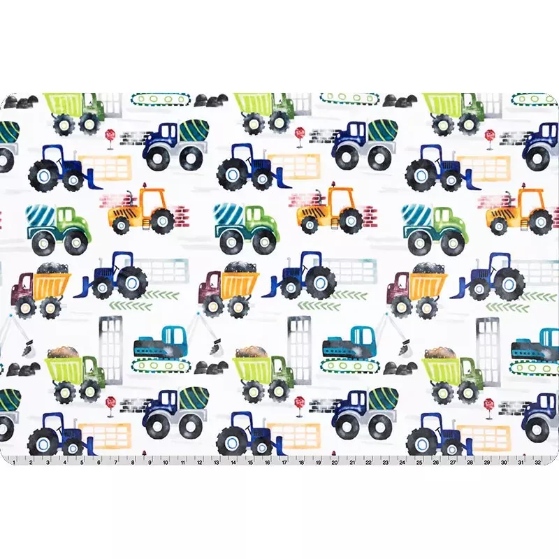 Tractor Haul Digital Cuddle Multi Yardage