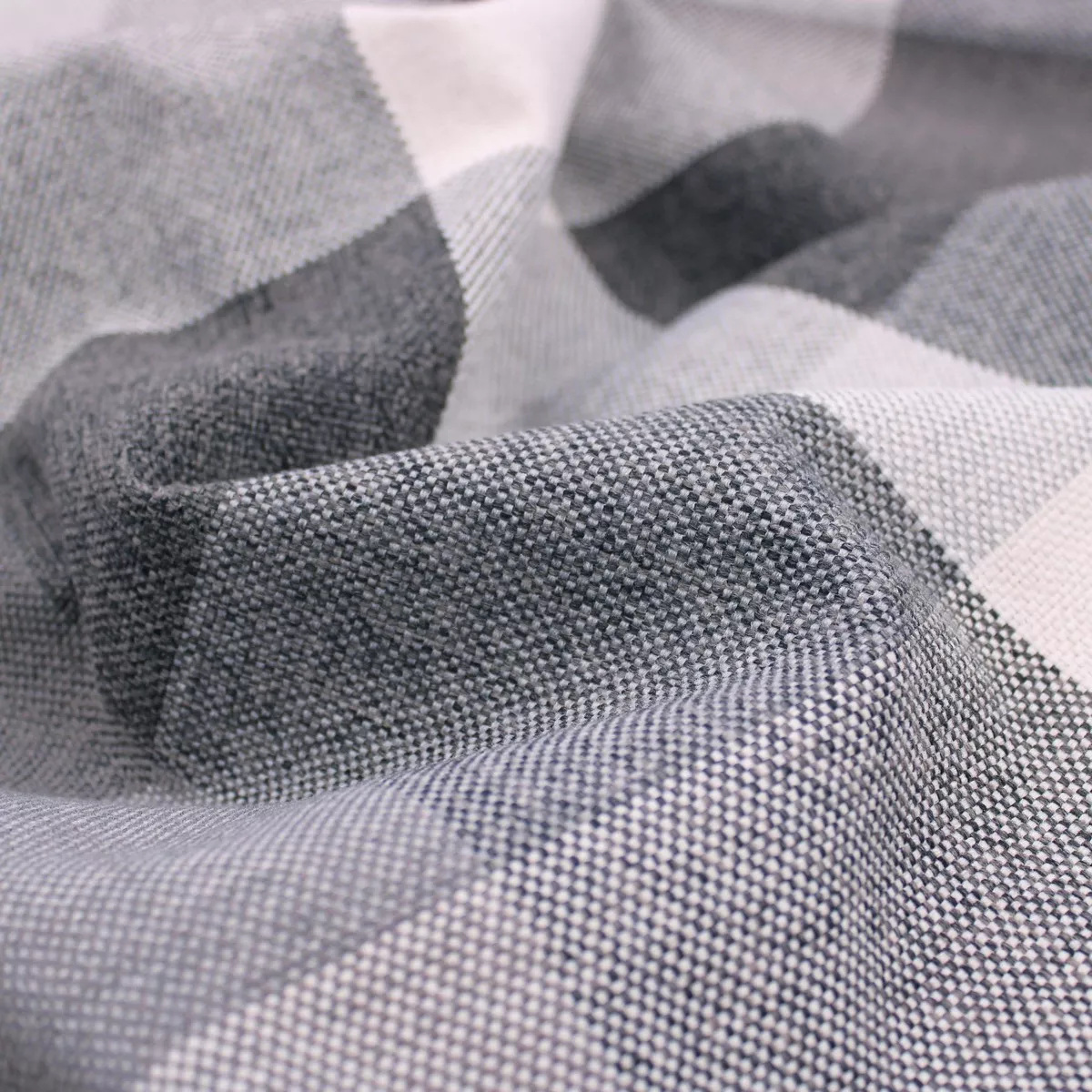 Tweed Check Plaid Weave - Charcoal