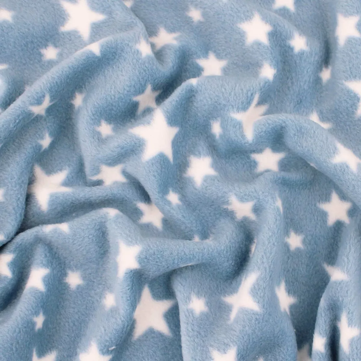 Twinkle Star Print Anti Pil Polar Fleece - Blue