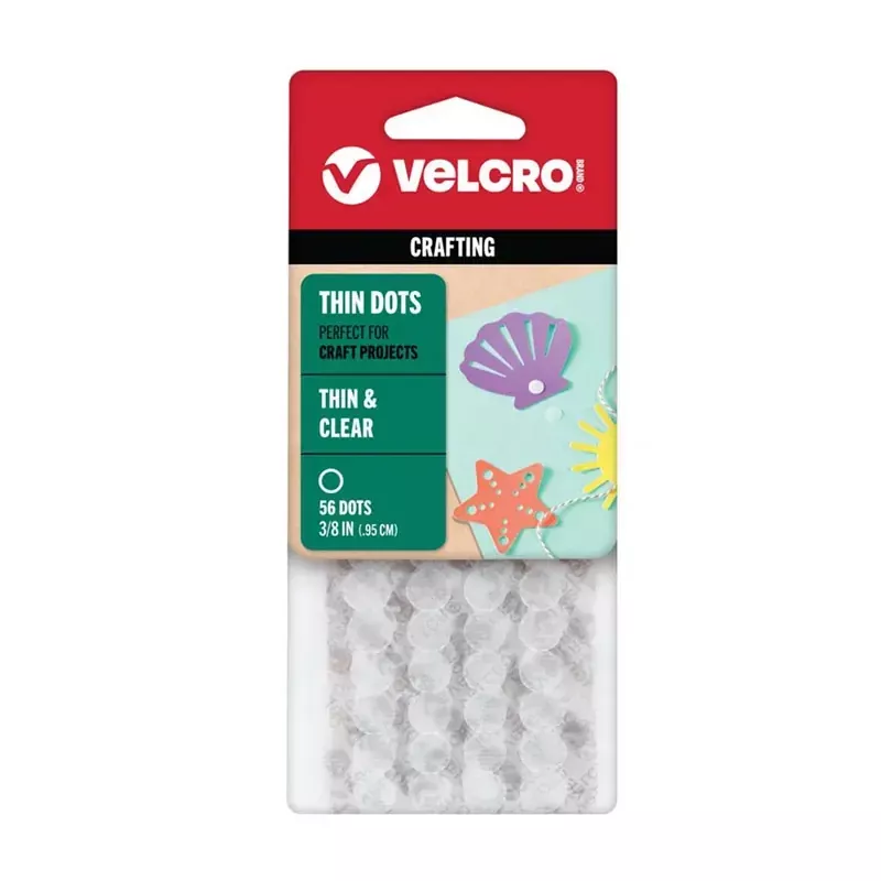 Velcro Brand Thin Fasteners Clear Dots .375-inch 56/package 91614