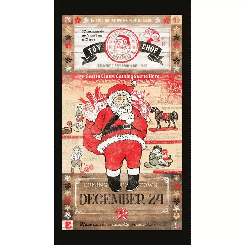 Vintage Whisper From Santa Panel multi - 7032P-83