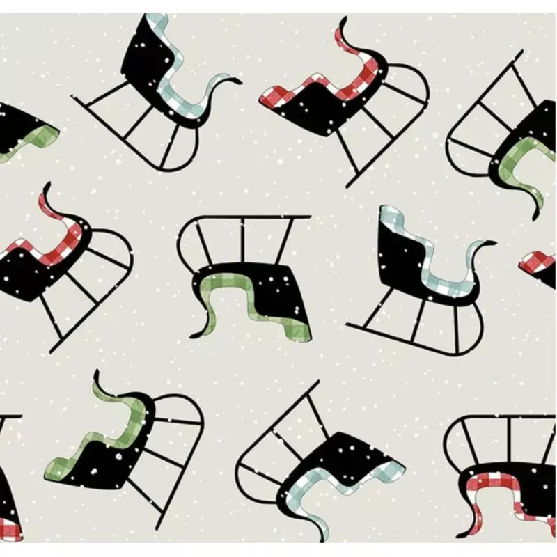 White as Snow Sleigh Toss Gray Yardage