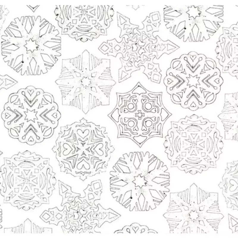 White as Snow Snowflakes White Yardage