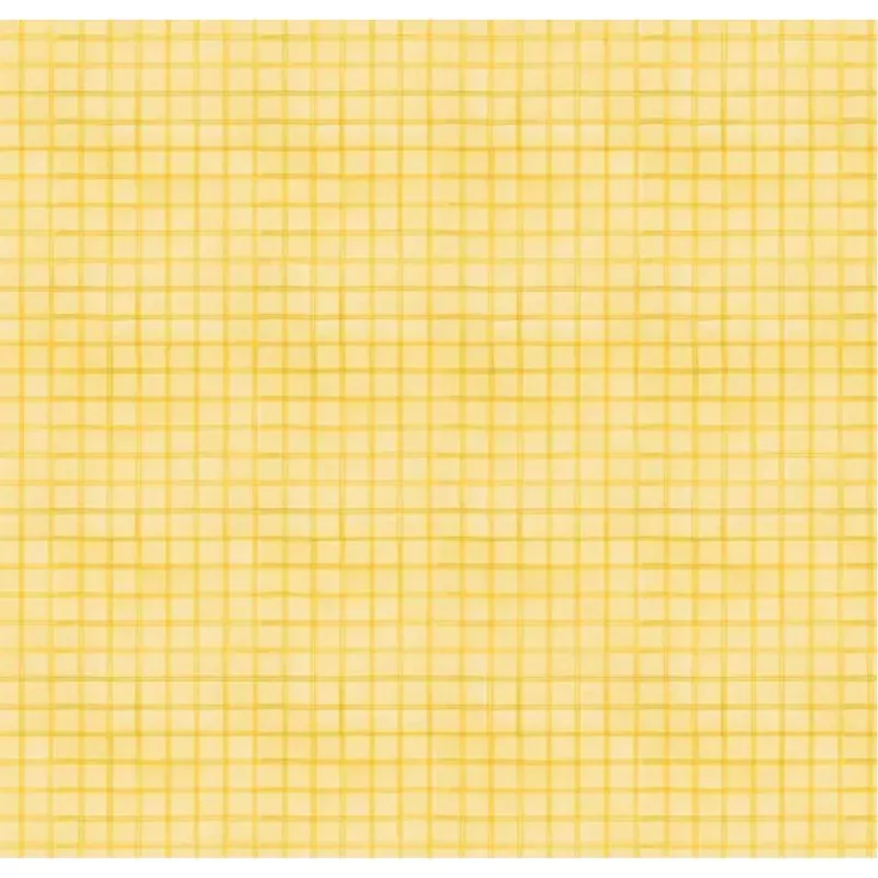 White as Snow Windowpane Plaid Yellow Yardage