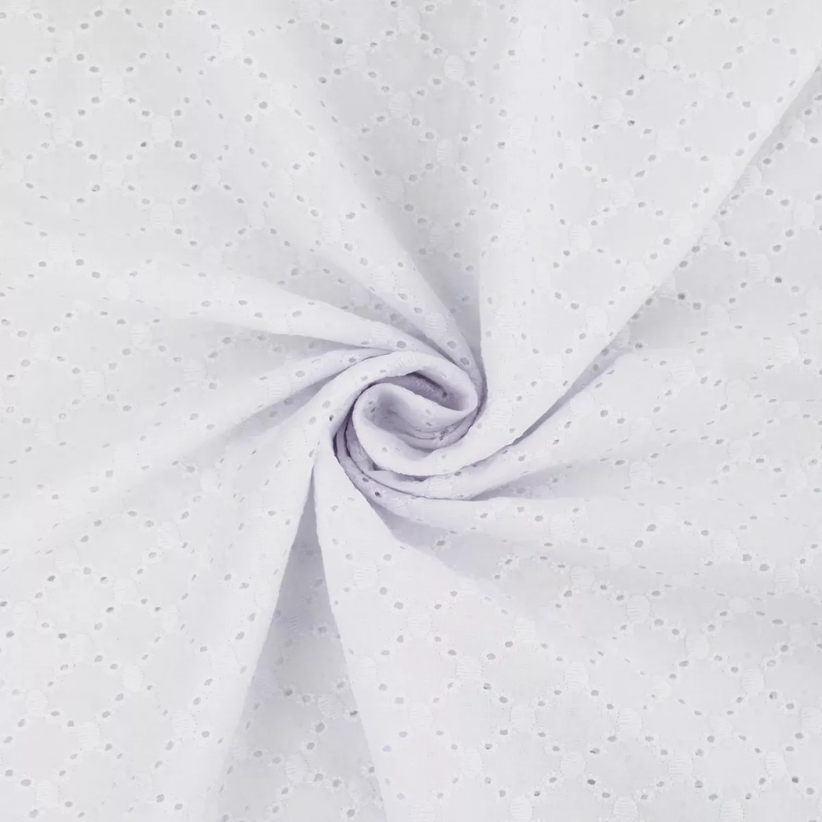 White Broderie Anglaise Pure Cotton - Dotty Grid