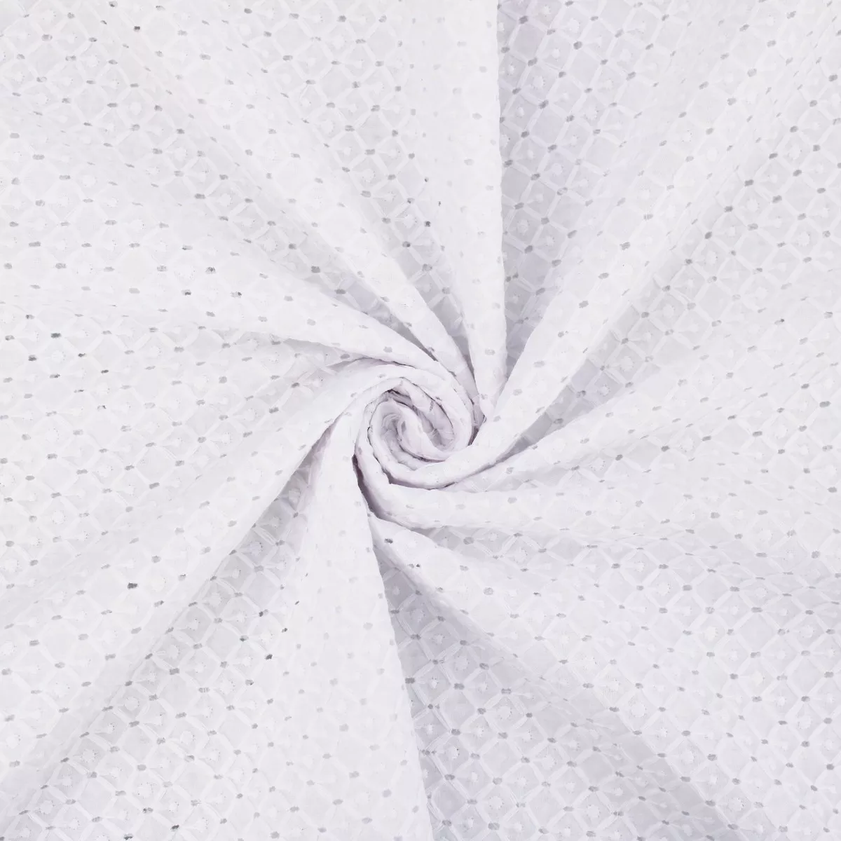 White Broderie Anglaise Pure Cotton - Tiles