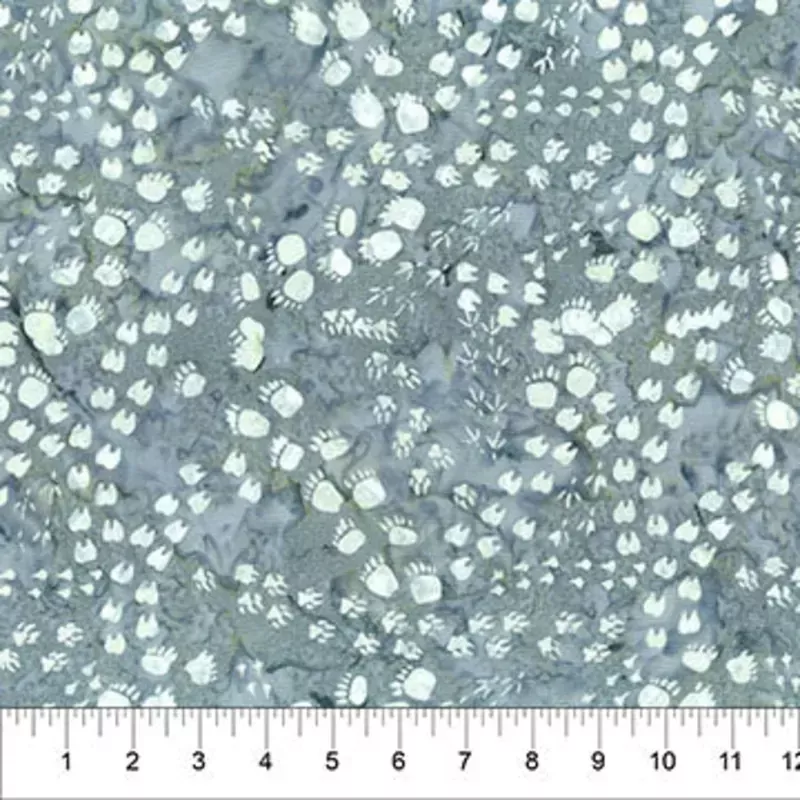 Wild Country Animal Tracks Steel Blue Fabric