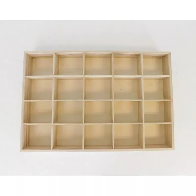 Wood Tray with 20 Compartments