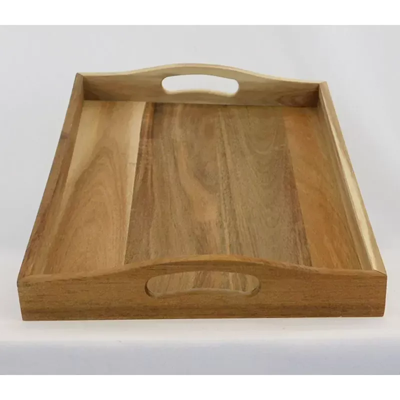 Wood Tray with Inset Handles 18.5-inch x 13-inch x 2.5-inch