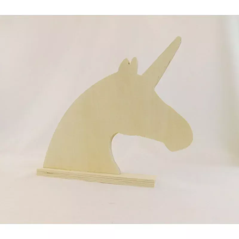 Wood Unicorn Head