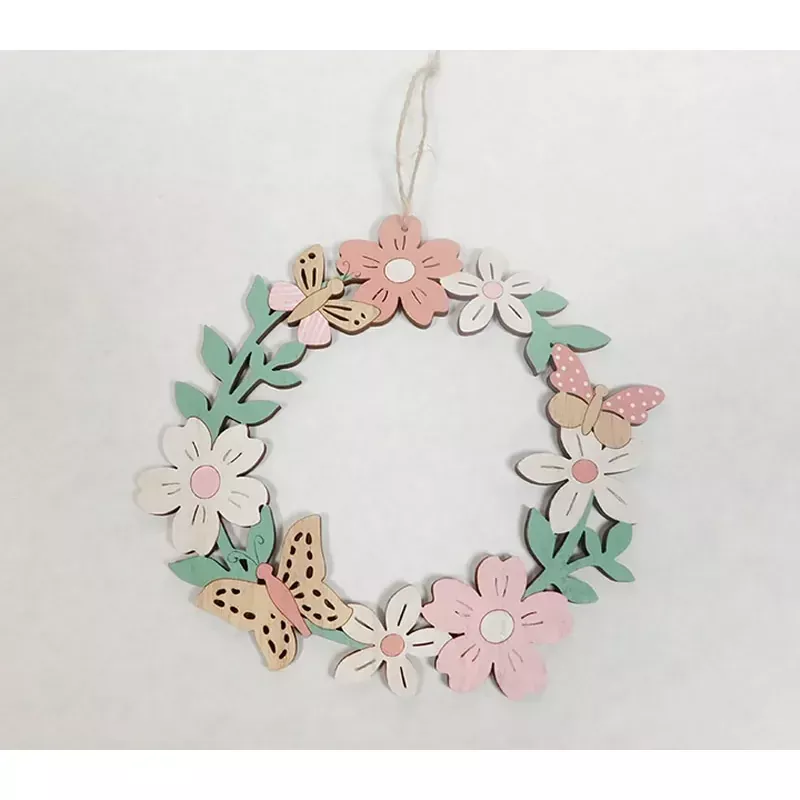 Wooden Flower Wreath