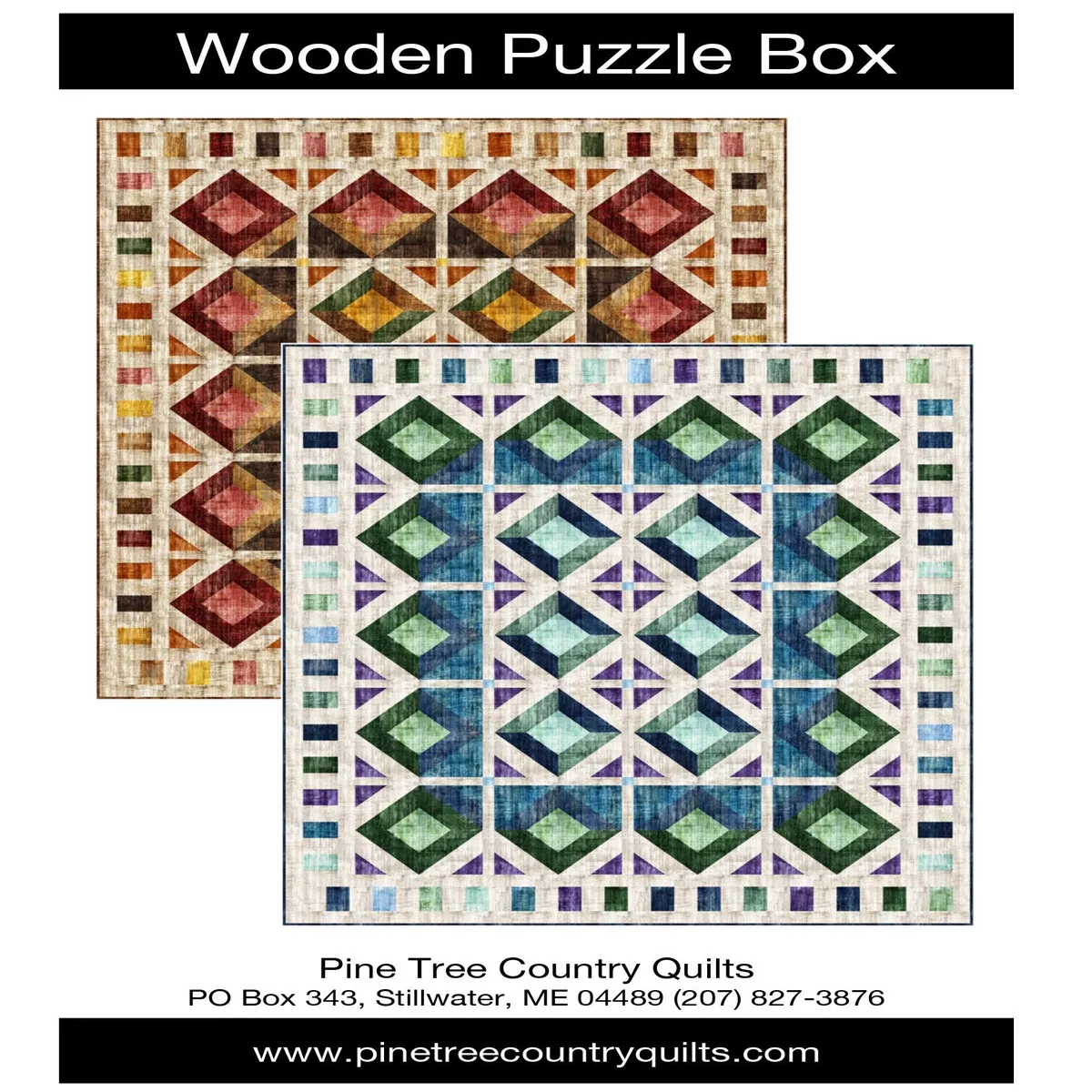 WOODEN PUZZLE BOX - Pine Tree Country Quilts Pattern - DIGITAL DOWNLOAD