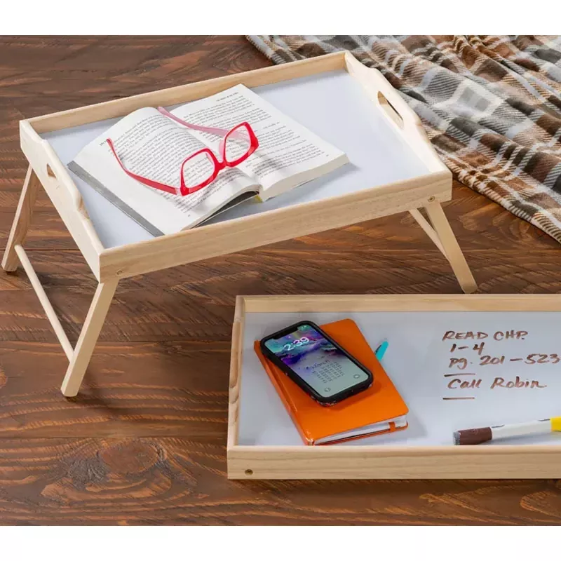 Wooden Tray with Foldable Legs 17.5 x 12