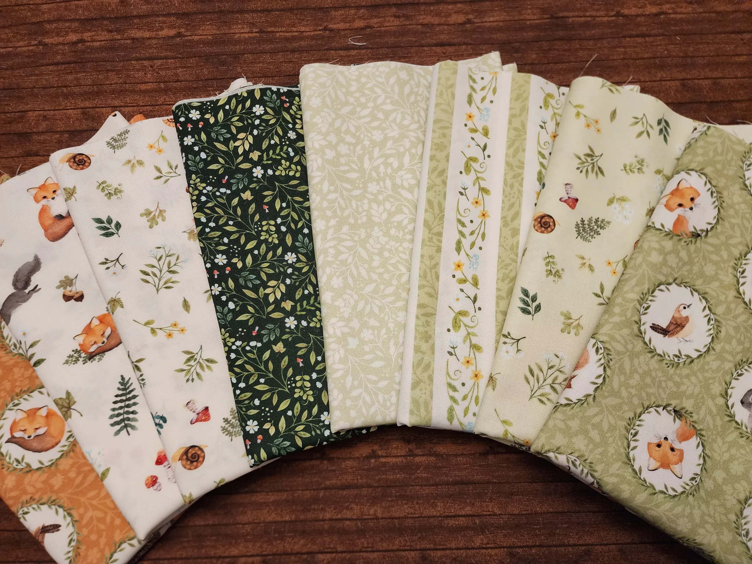 Woodland Babes by Kathryn Christensen of Northcott - 8 piece half yards - Forest animals, baby animals and more