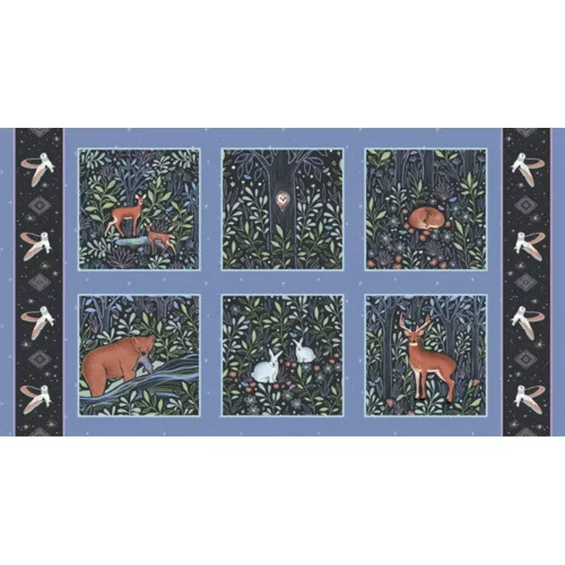 Woodland Magic Periwinkle Panel 24" x 40"- 8005-77 P