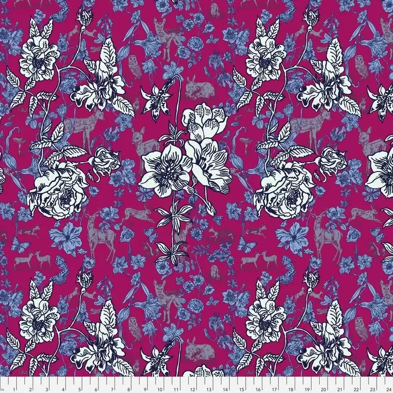 Woodland Walk Fawn in Flowers - Pink