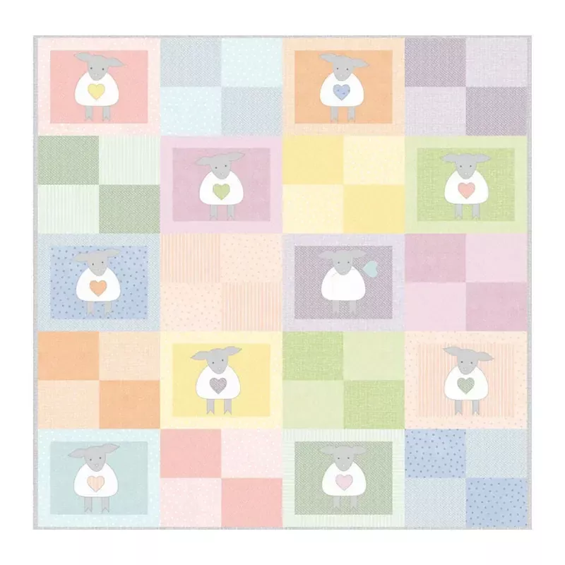 Woolies Sweet Lambies Quilt Top Kit.