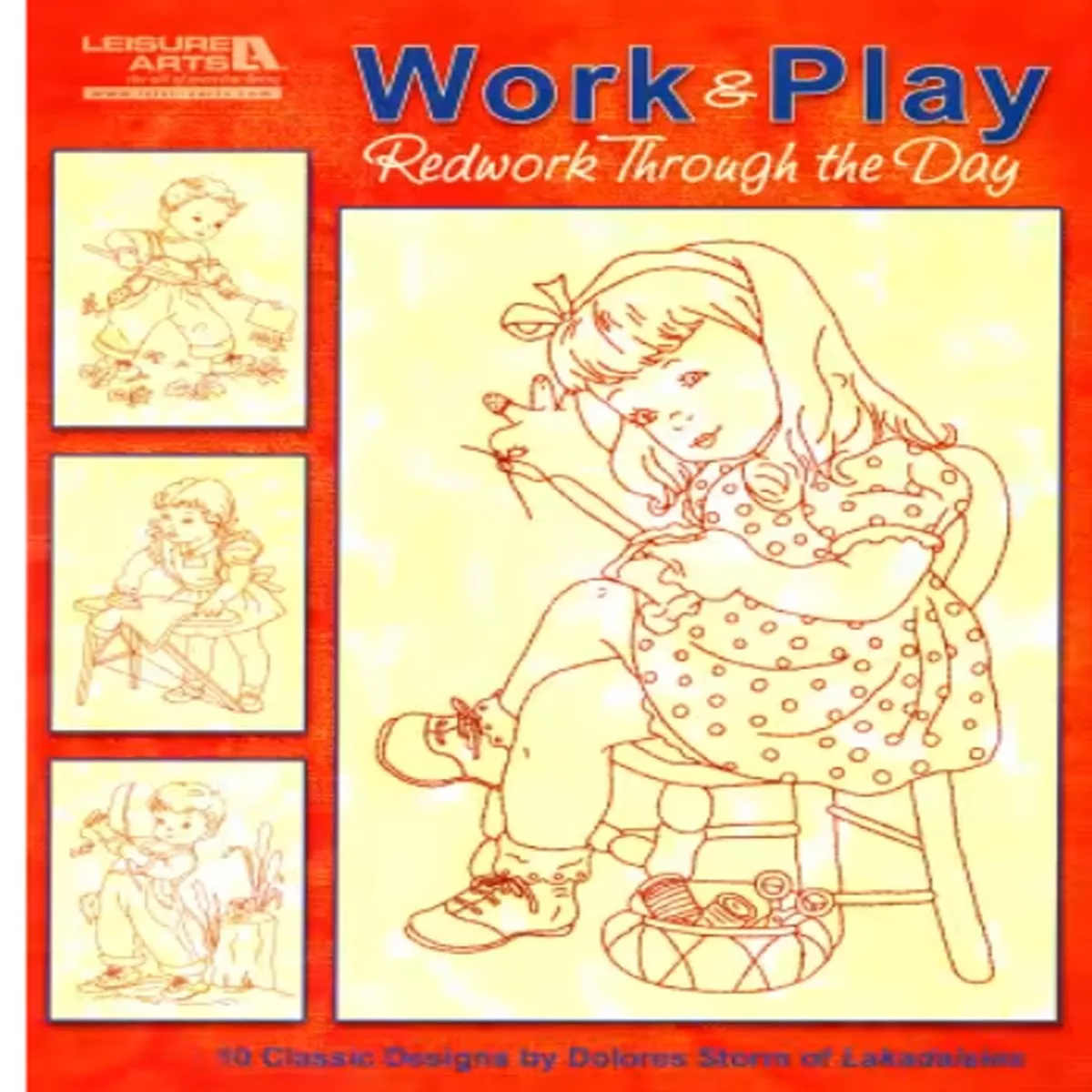 Work and Play Redwork Through the Day Embroidery Patterns