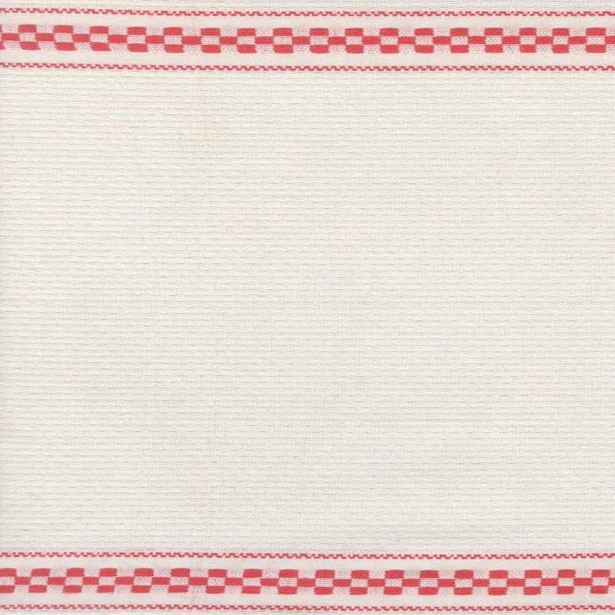 Woven Check 16" Toweling - Cream Red