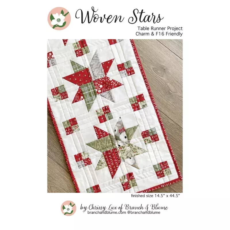 Woven Stars Table Runner Pattern - PDF