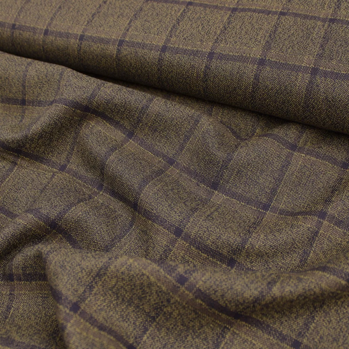 Woven Tailoring Suiting Check Fabric - Gold