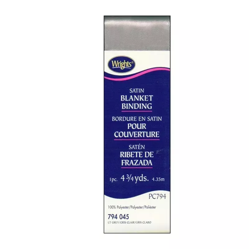 Wrights Satin Blanket Binding - 2-inch - Light Grey