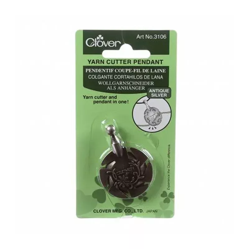 Yarn Cutter Antique Silver Pendant by Clover Needlecrafts. #3106
