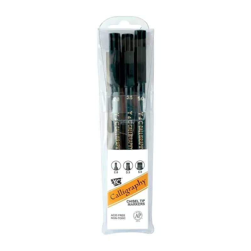 Yasutomo Calligraphy Black Pen Set - 3 Piece