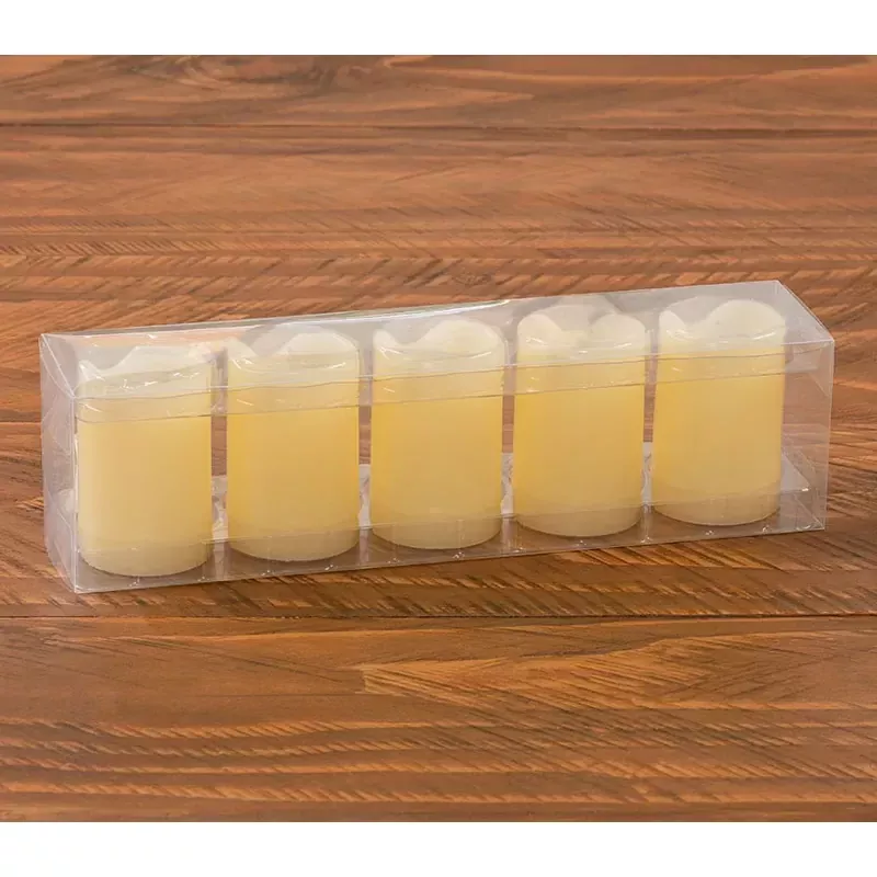 Yellow Flicker Pillar Candles - 5 Piece