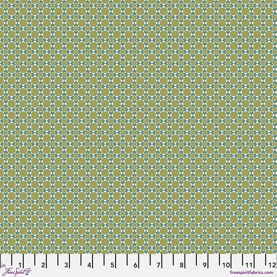 Zellige in Green:Caspian by Sanderson for FreeSpirit Fabrics