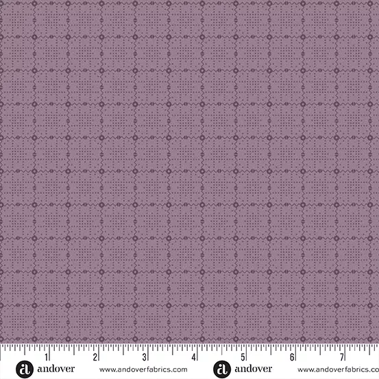 Zig Zag Grid on Purple:Little Gems by Andover Fabrics